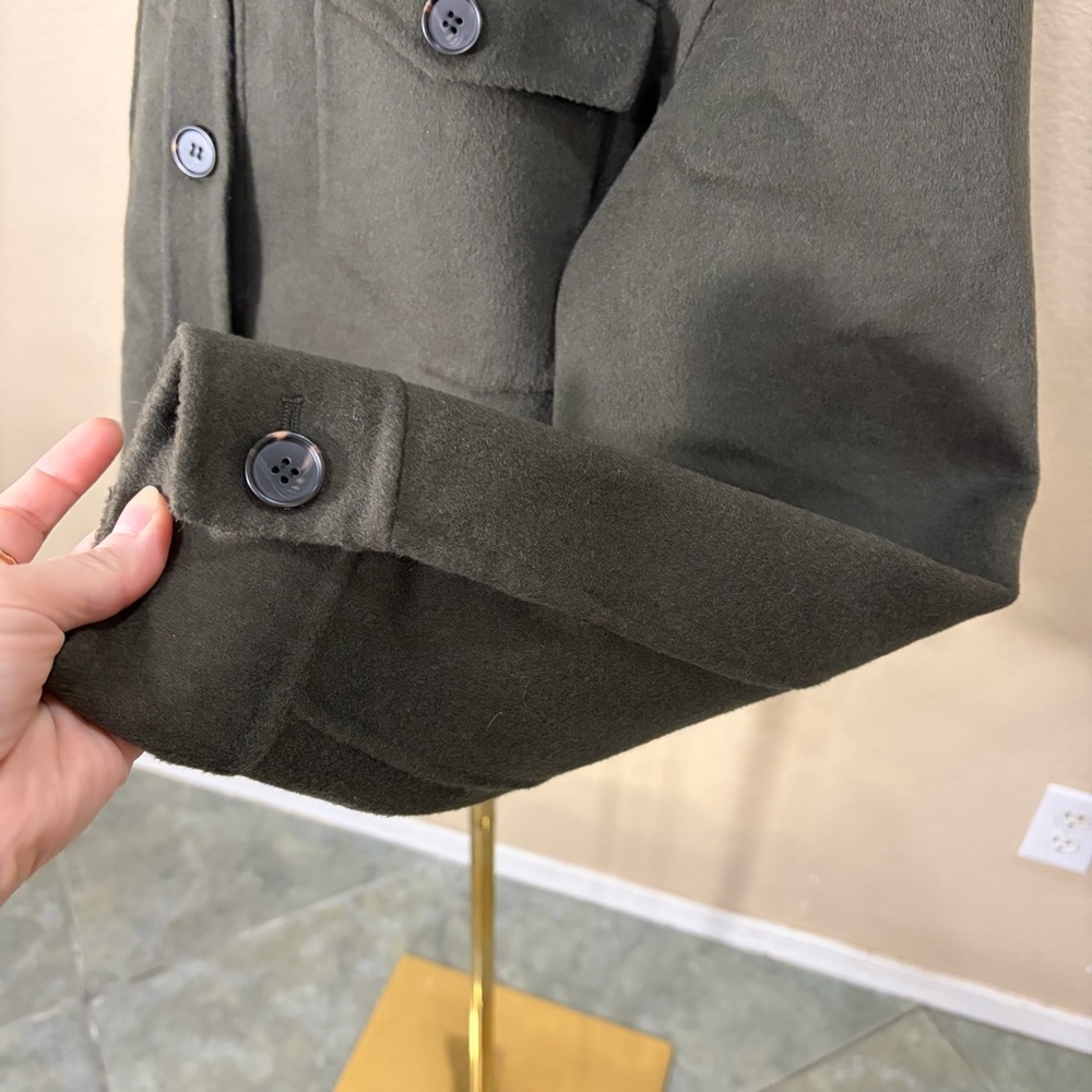 Rails Women’s Easton Wool Blend Olive Cropped Shacket Sz XL Casual Preppy Party - Picture 5 of 13